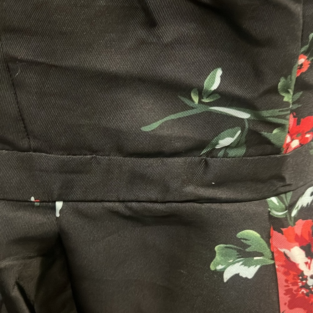 Floral Black Halter Dress - Picture 5 of 7